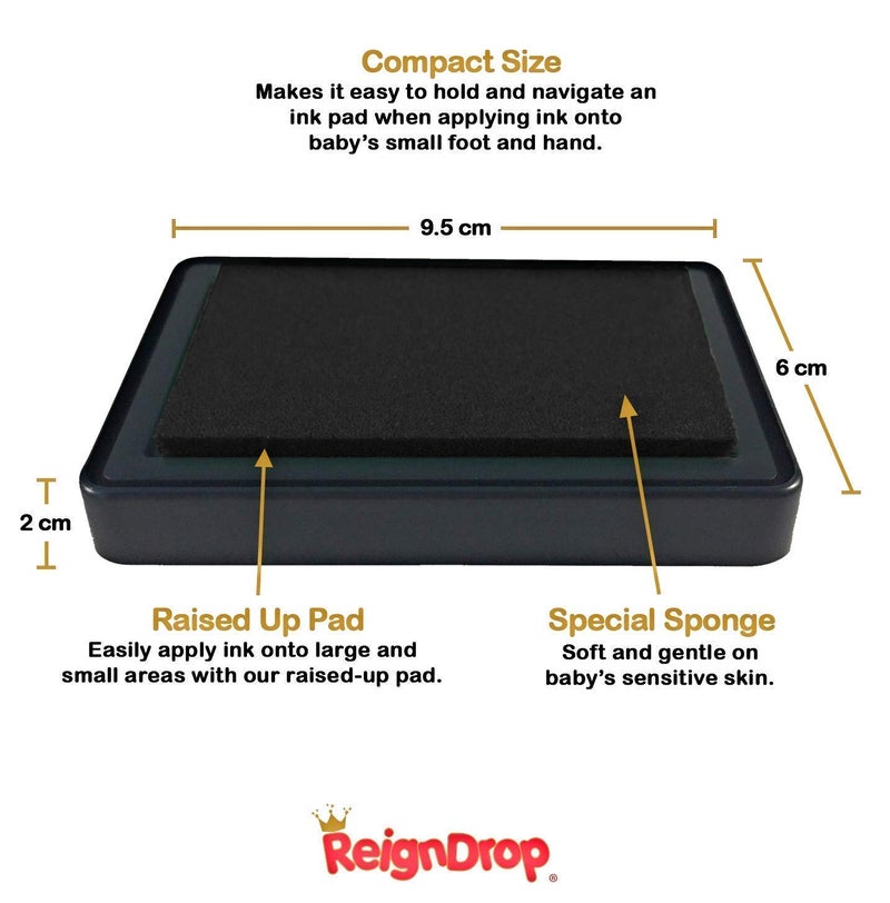 ReignDrop Ink Pad For Baby Footprint & Handprint - Creates Impressive Long Lasting Keepsake Stamp for Infant & Kids. Smudge Proof, Easy to Wipe Off Skin, Safe & Gentle Acid Free(Red) - Image 2